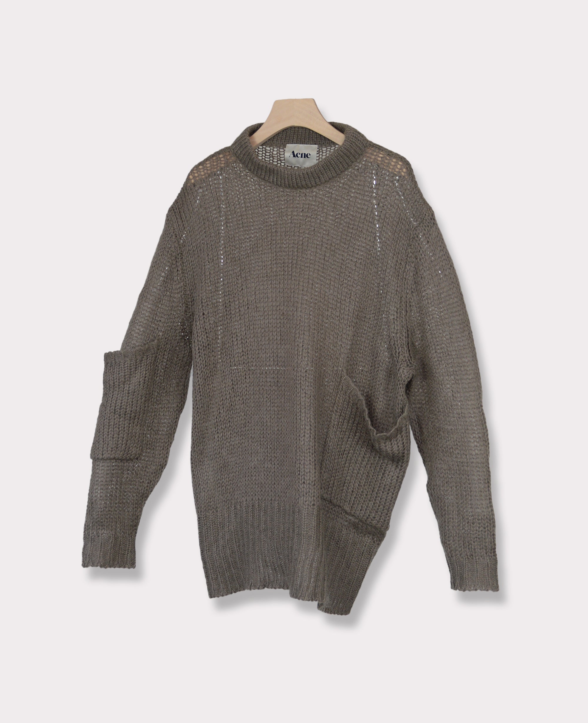 Acne Studios Distressed Mesh Knit XS Taupe