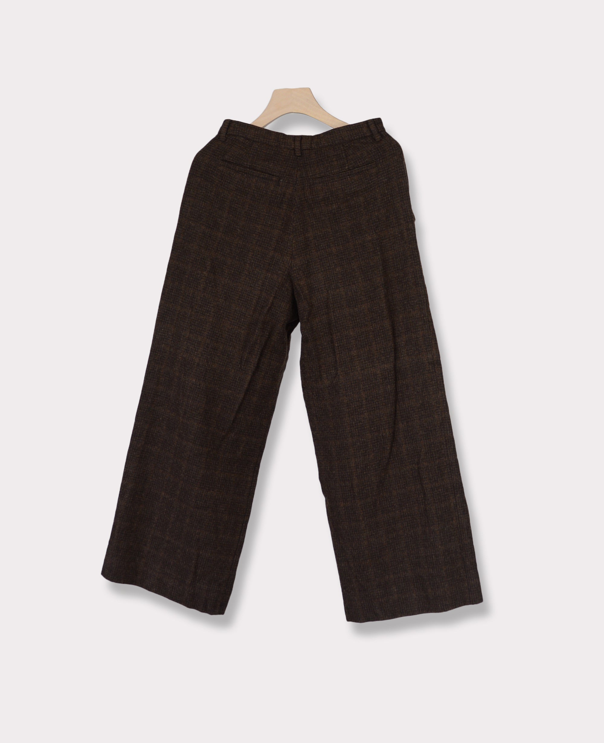 AURALEE Double Pleated Wide Leg Trousers M Dark Brown