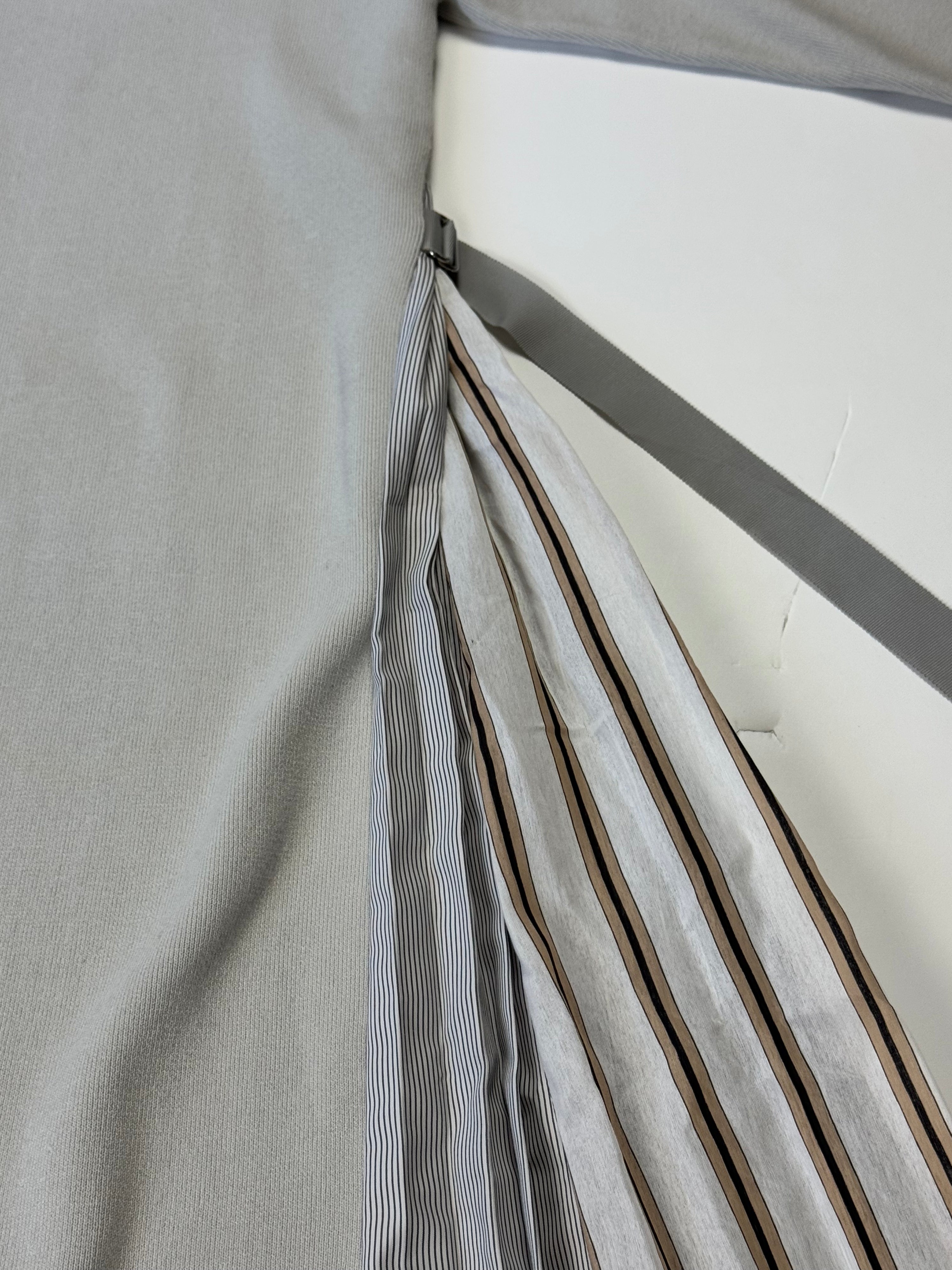 ELENDEEK Asymmetrical Pleated Knit Dress (Size F), Light Blue