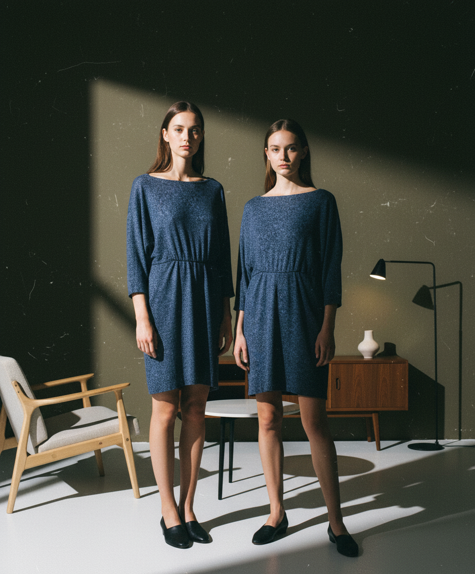 トーガプルラ ペイズリー柄 ドルマンスリーブ オーバーサイズニットトップス ネイビー