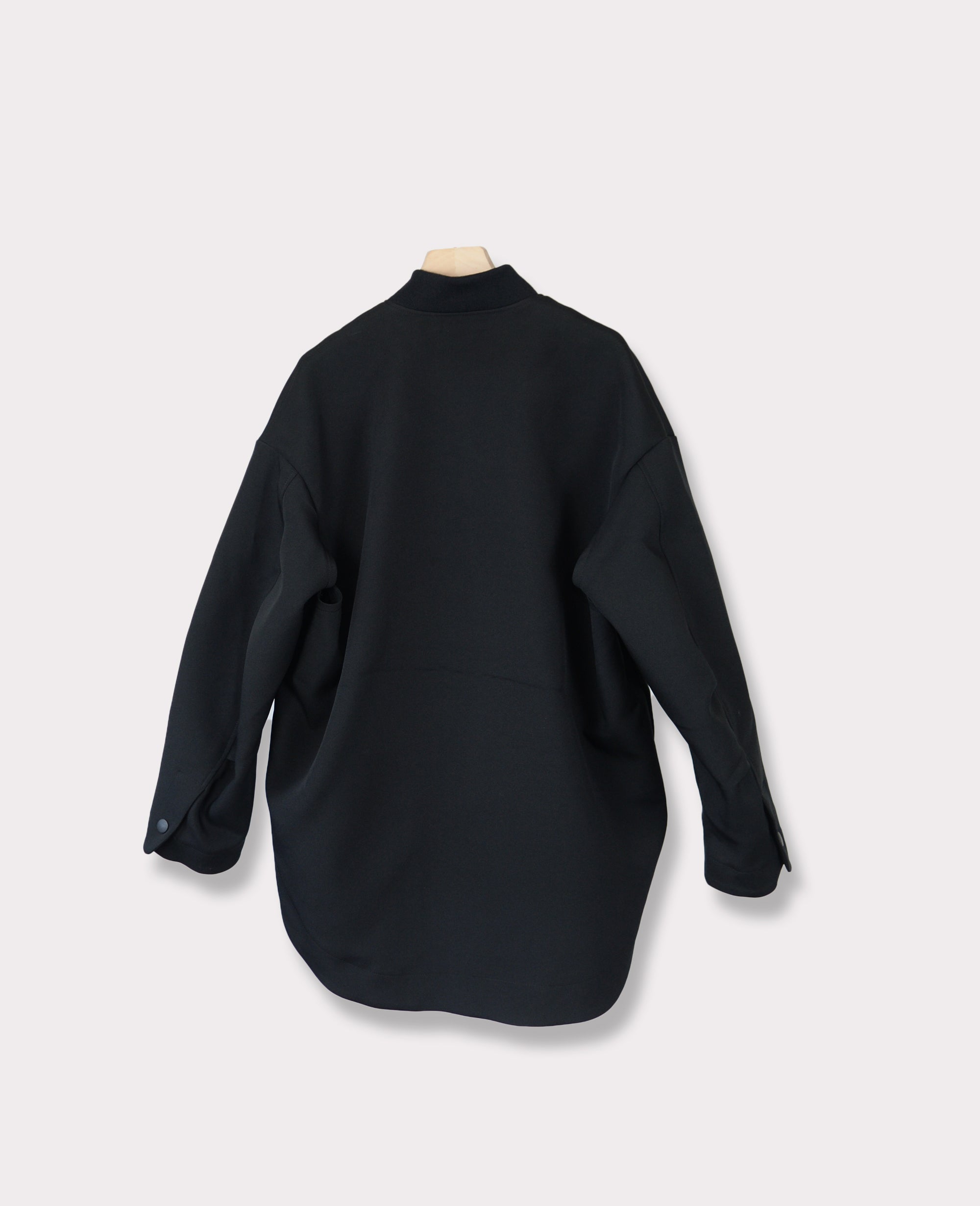 UJOH Oversized Wool Baseball Jacket F Black