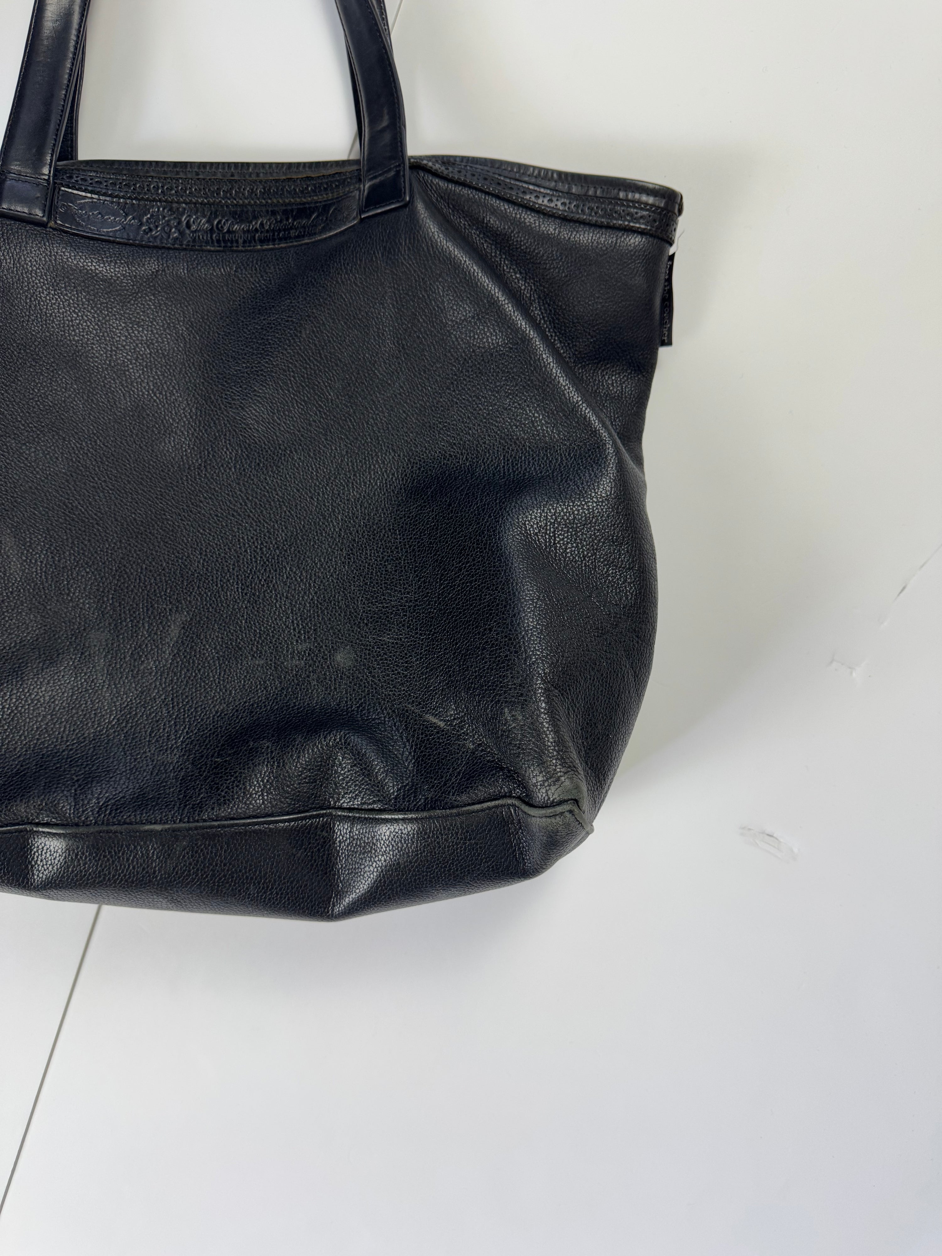 foot the coacher Pebbled Leather Oversized Tote Bag F Matte Black