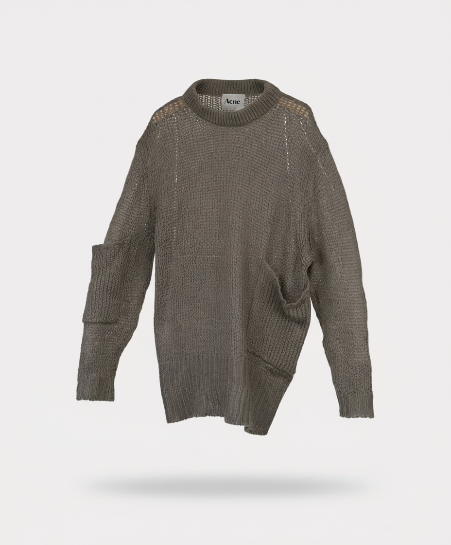 Acne Studios Distressed Mesh Knit XS Taupe
