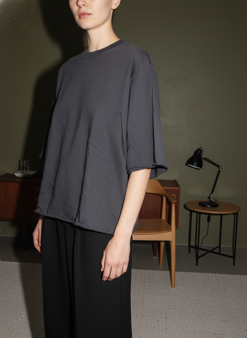 AURALEE Sweat T-shirt 1 Charcoal Gray