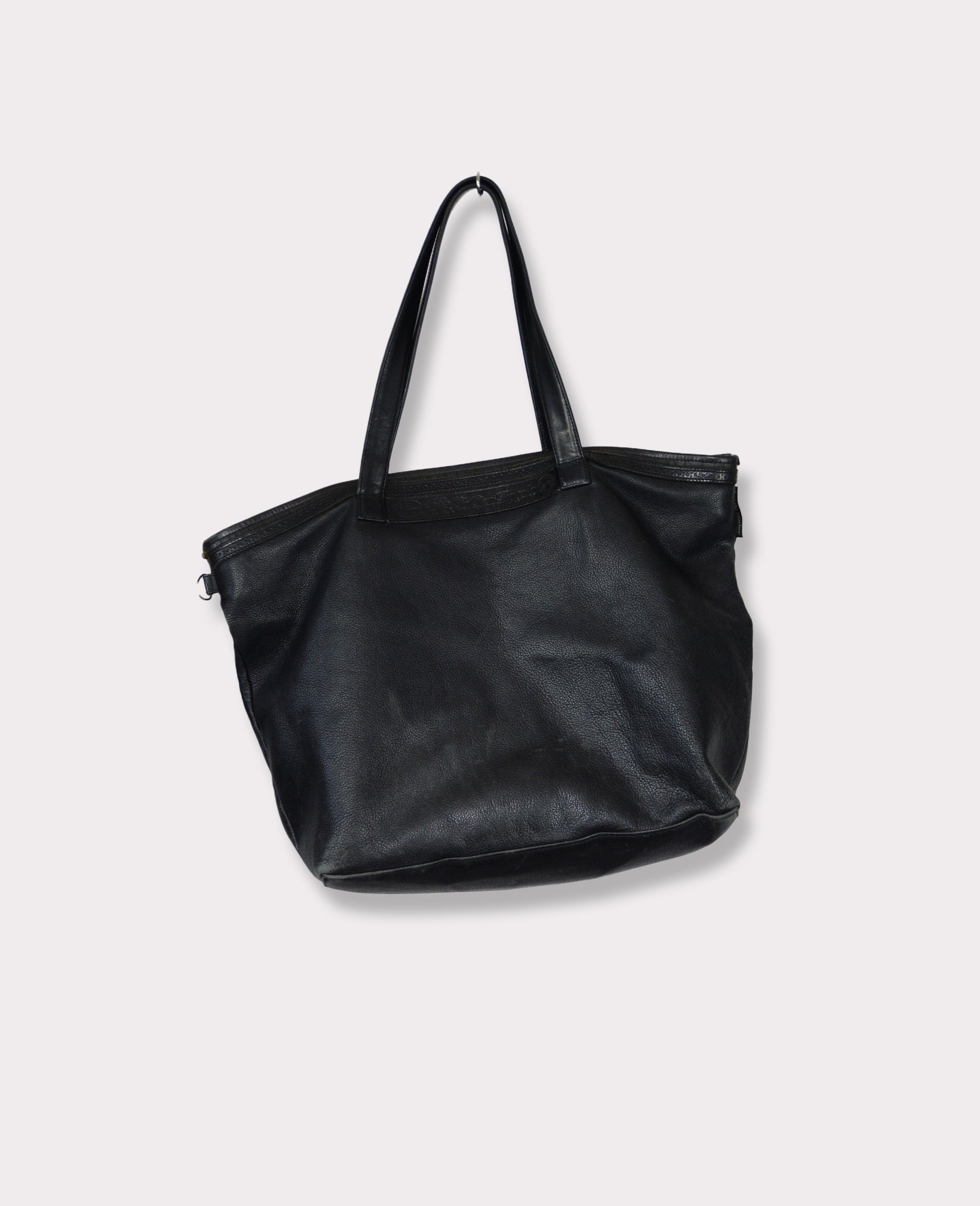 foot the coacher Pebbled Leather Oversized Tote Bag F Matte Black