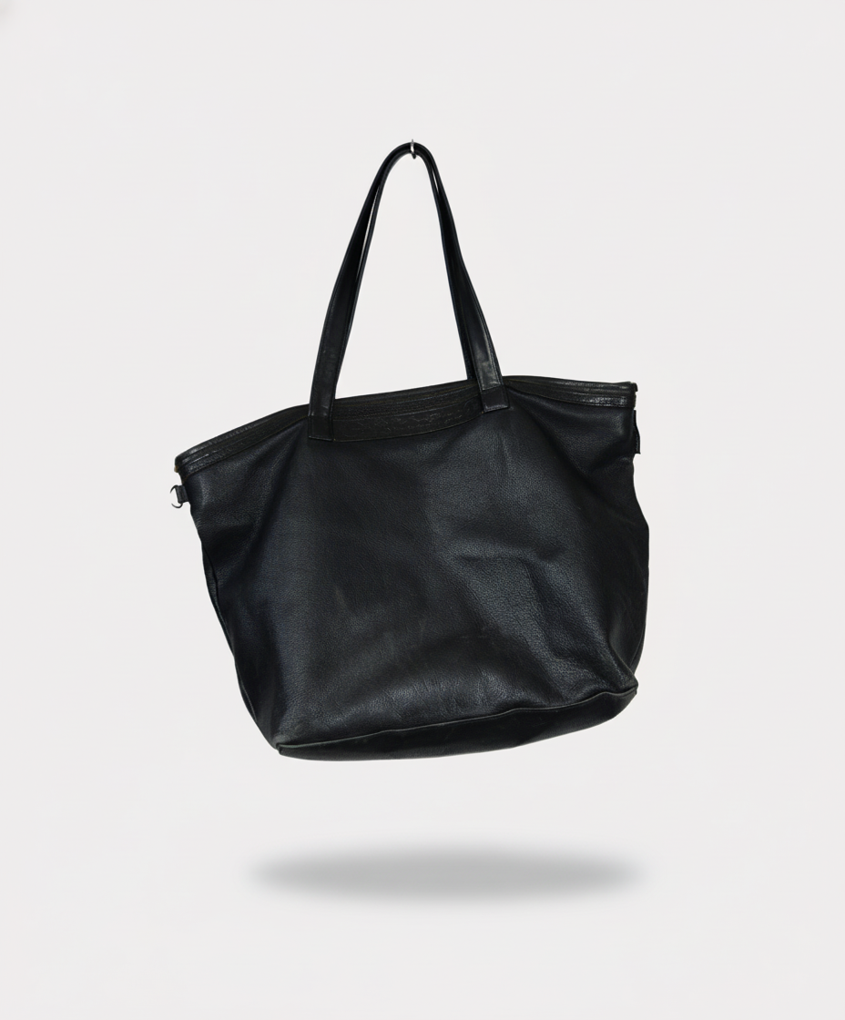 foot the coacher Pebbled Leather Oversized Tote Bag F Matte Black