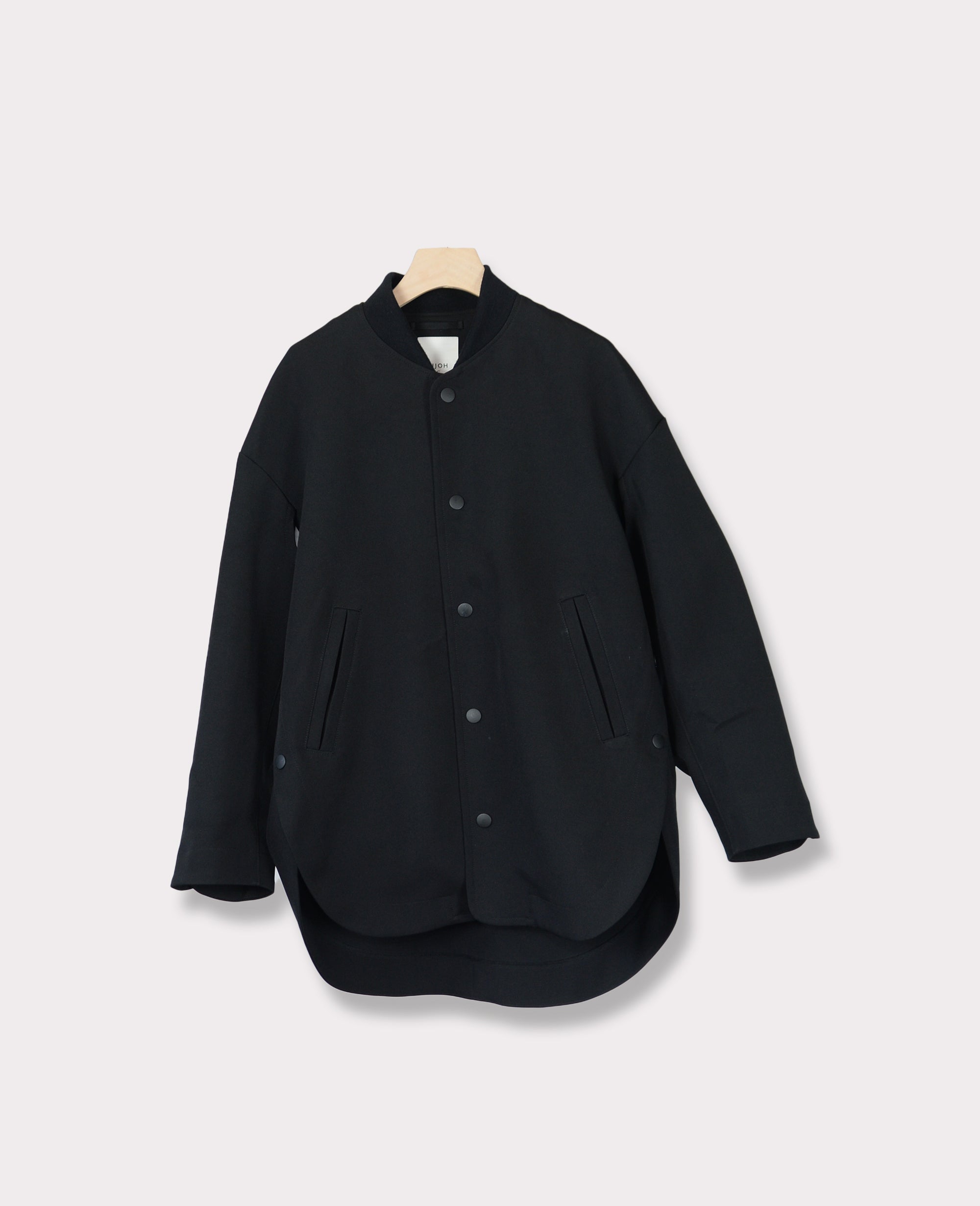 UJOH Oversized Wool Baseball Jacket F Black