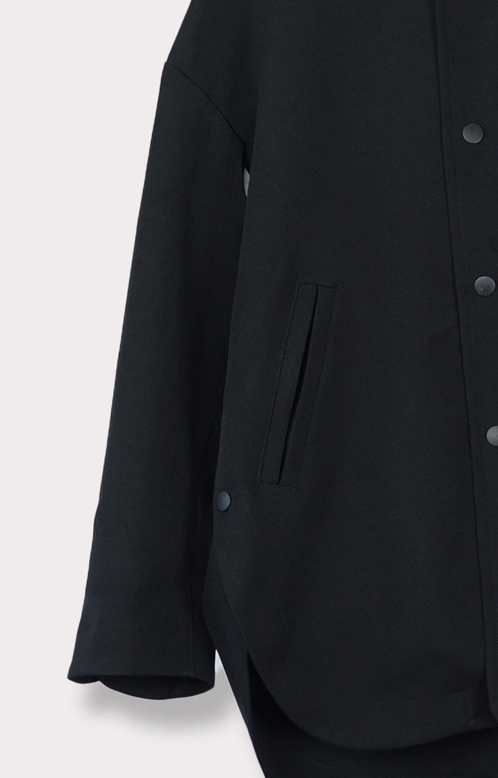 UJOH Oversized Wool Baseball Jacket F Black